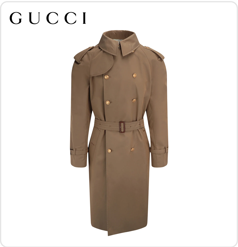 Gabardine trench coat